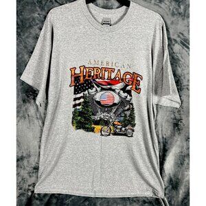Glidden Men’s Biker T-Shirt American Heritage Gray Size Extra Large Shirt